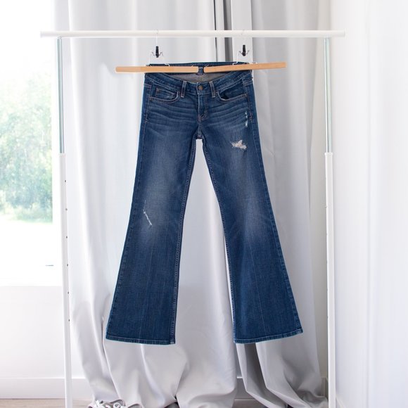 AE Hipster flare stretch dark wash Size 4R - Picture 6 of 17